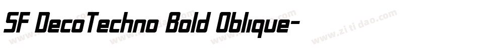 SF DecoTechno Bold Oblique字体转换